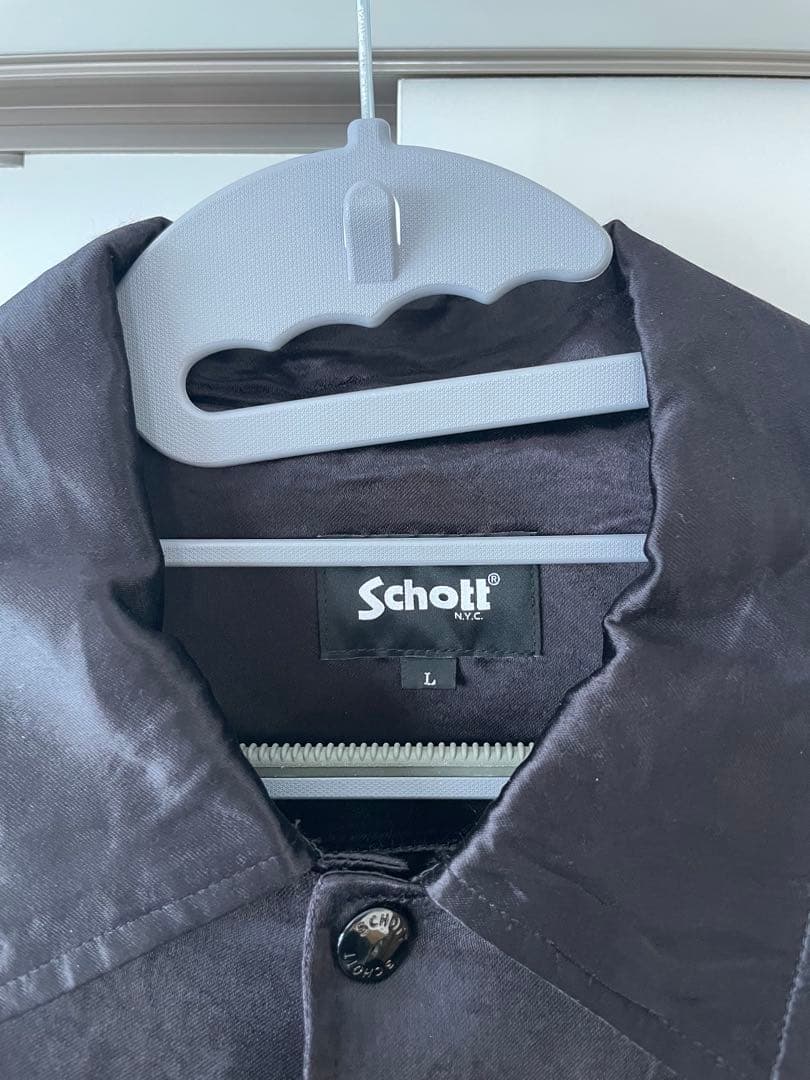 美品 schott ショット レーヨン コーチジャケット サテン L 黒 - メルカリ