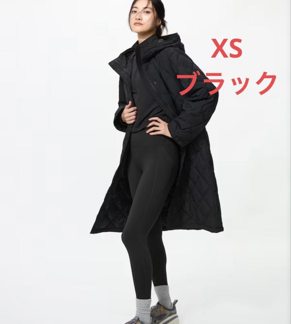 【美品】UNIQLO パフテックロングコート XS ブラック