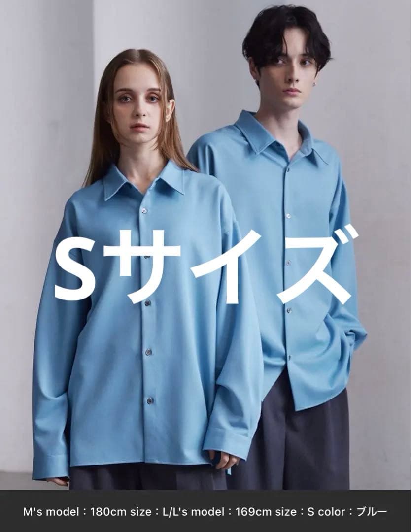 CLEL バルーン袖ルーズレギュラーカラーシャツ　Sサイズ　ブルー　即完品