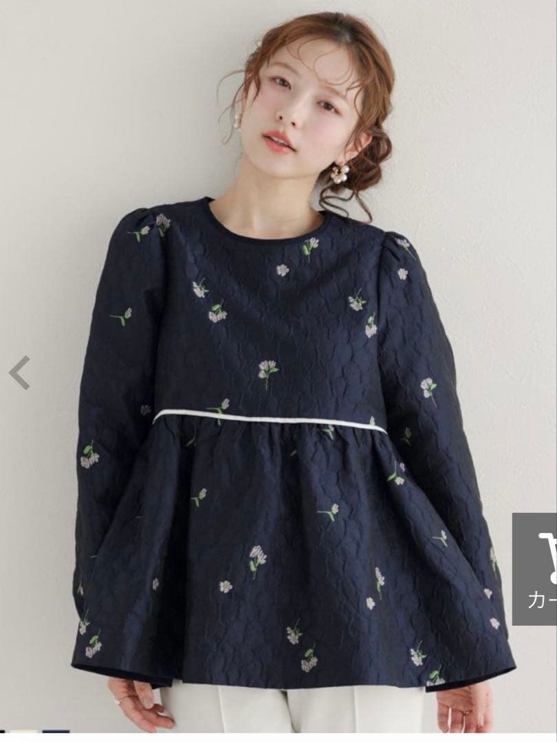 fitmore♡フラワージャガードペプラムトップス