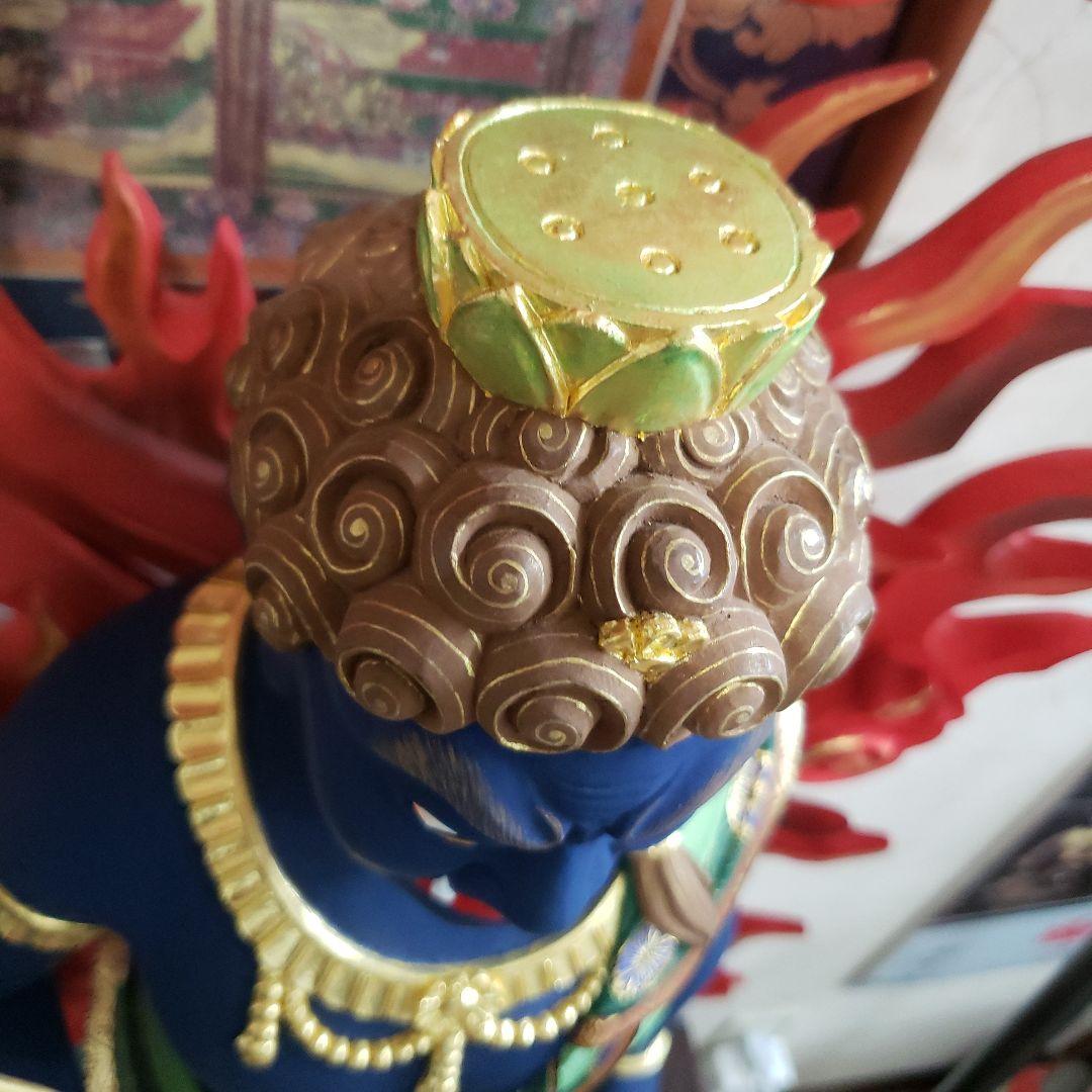 Bフライデー送料無料☆極彩色 不動明王三尊像2尺☆矜羯羅童子・制多迦