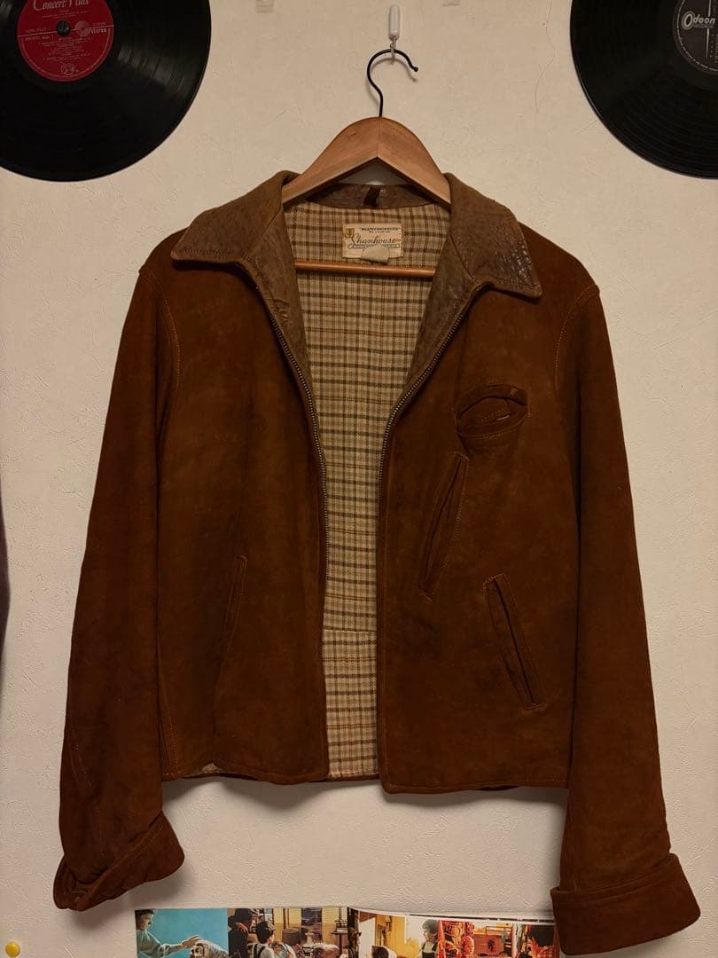 【希少】40s Shanhouse スウェードスポーツジャケット