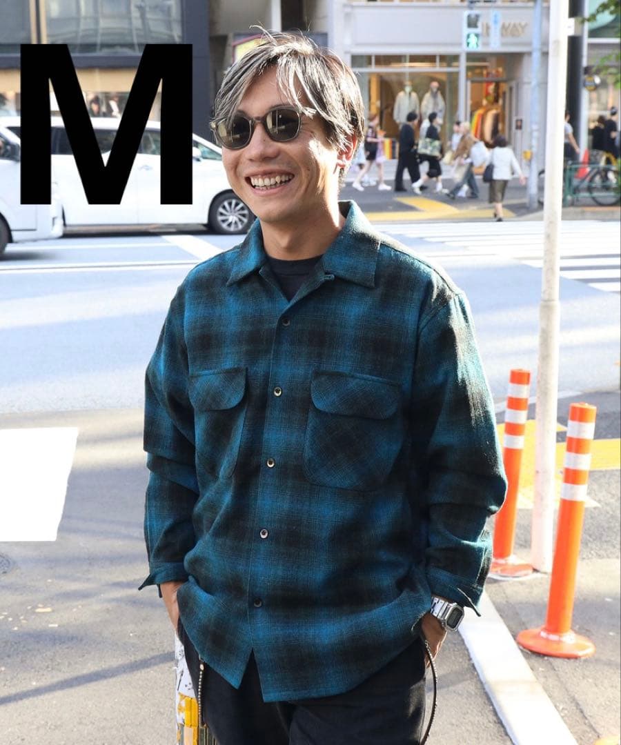 美品★FJ監修 BACK NUMBER ボードシャツ ブルー オンブレ　ブルー