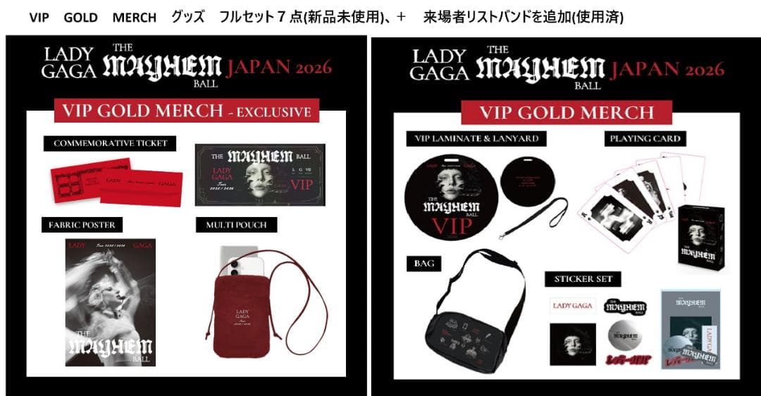 【新品】Lady Gaga VIP GOLD MERCH 2026レディガガ