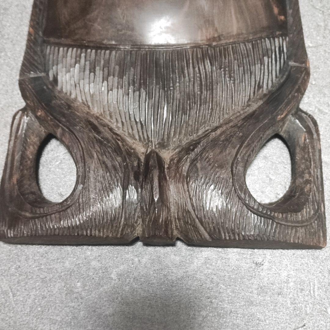 アフリカ セネガル 木彫 お面 マスク 黒檀 エボニー 祭祀 王冠 壁掛け