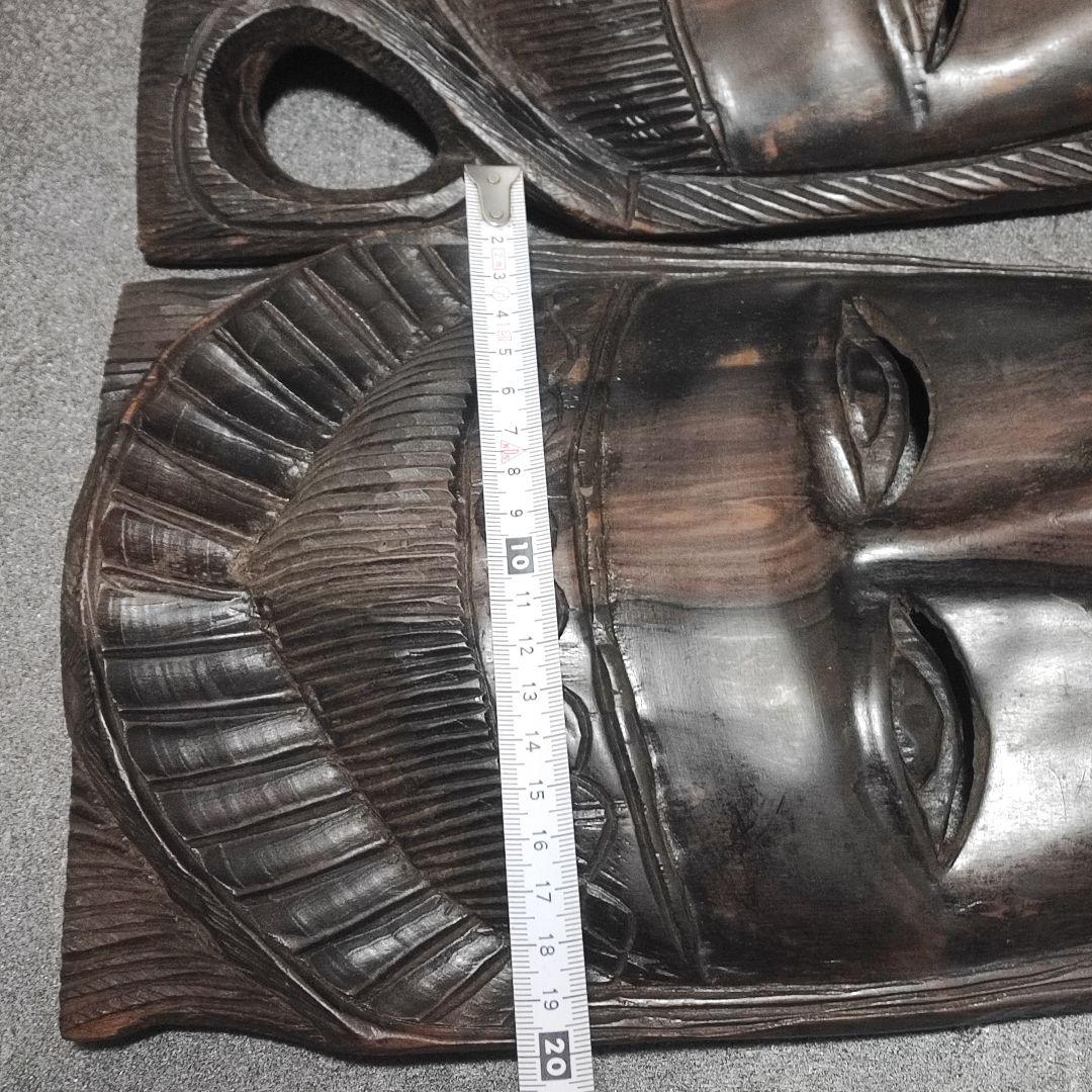 アフリカ セネガル 木彫 お面 マスク 黒檀 エボニー 祭祀 王冠 壁掛け