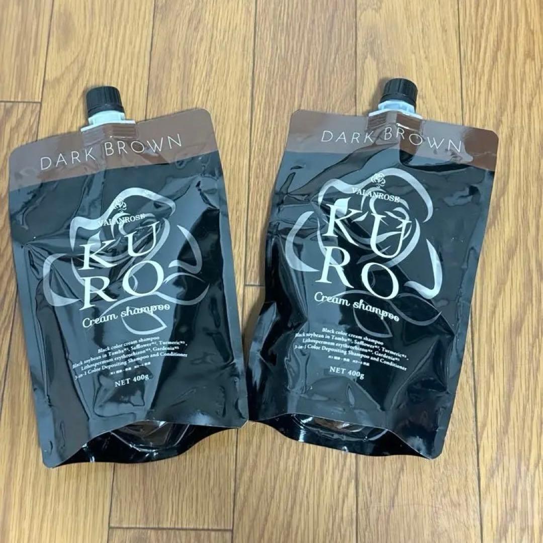 バランローズKUROクリームシャンプー ダークブラウン 400g 白髪染め　×2