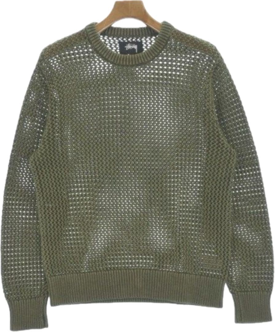 トップス Stussy Crew Neck Mesh Sweater
