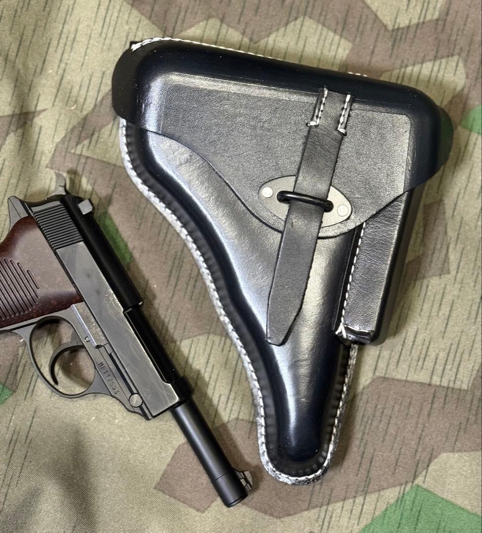 WWⅡ ドイツ軍 ワルサーP38用ホルスター（黒色）レプリカ　将校　国防軍　陸軍