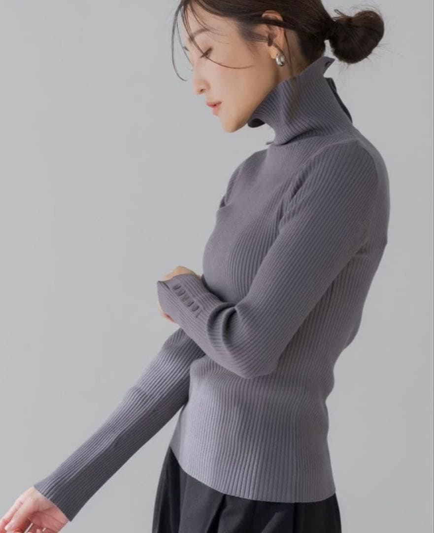 リグリーム　regleam リブニットタートルセーター