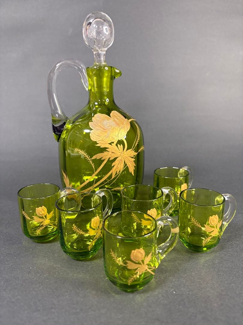 オールドバカラグリーン金彩リキュールセット - メルカリ