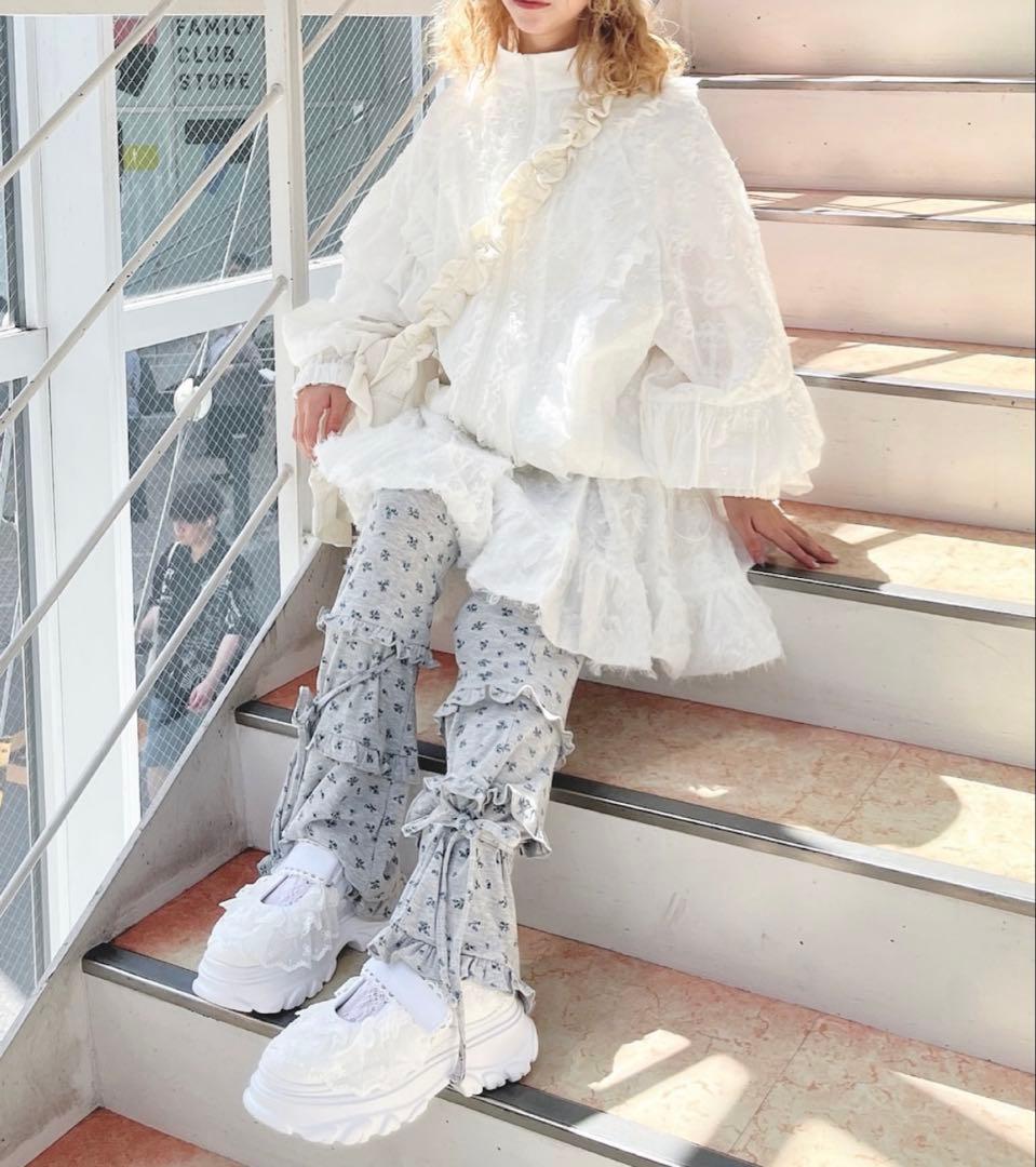 試着のみ　merry jenny flower frill laceブルゾン