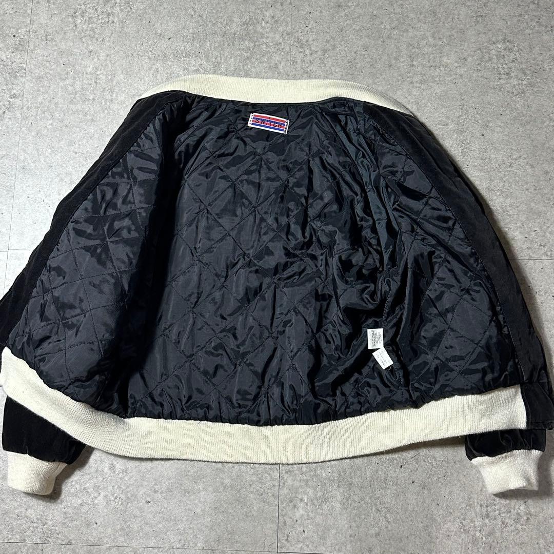 別珍 スカジャン 黒 M アラスカ スーベニアジャケット 犬ぞり SWITCH