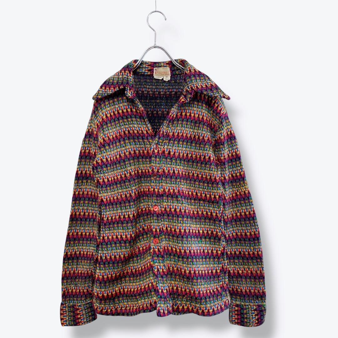 3点¥10,000 ビンテージ 古着 卸 レトロ 80's ウール柄シャツ