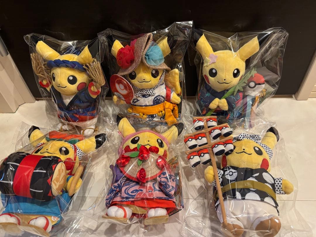 ポケモンセンタートウホク　お祭り　ピカチュウ　ぬいぐるみ　6種
