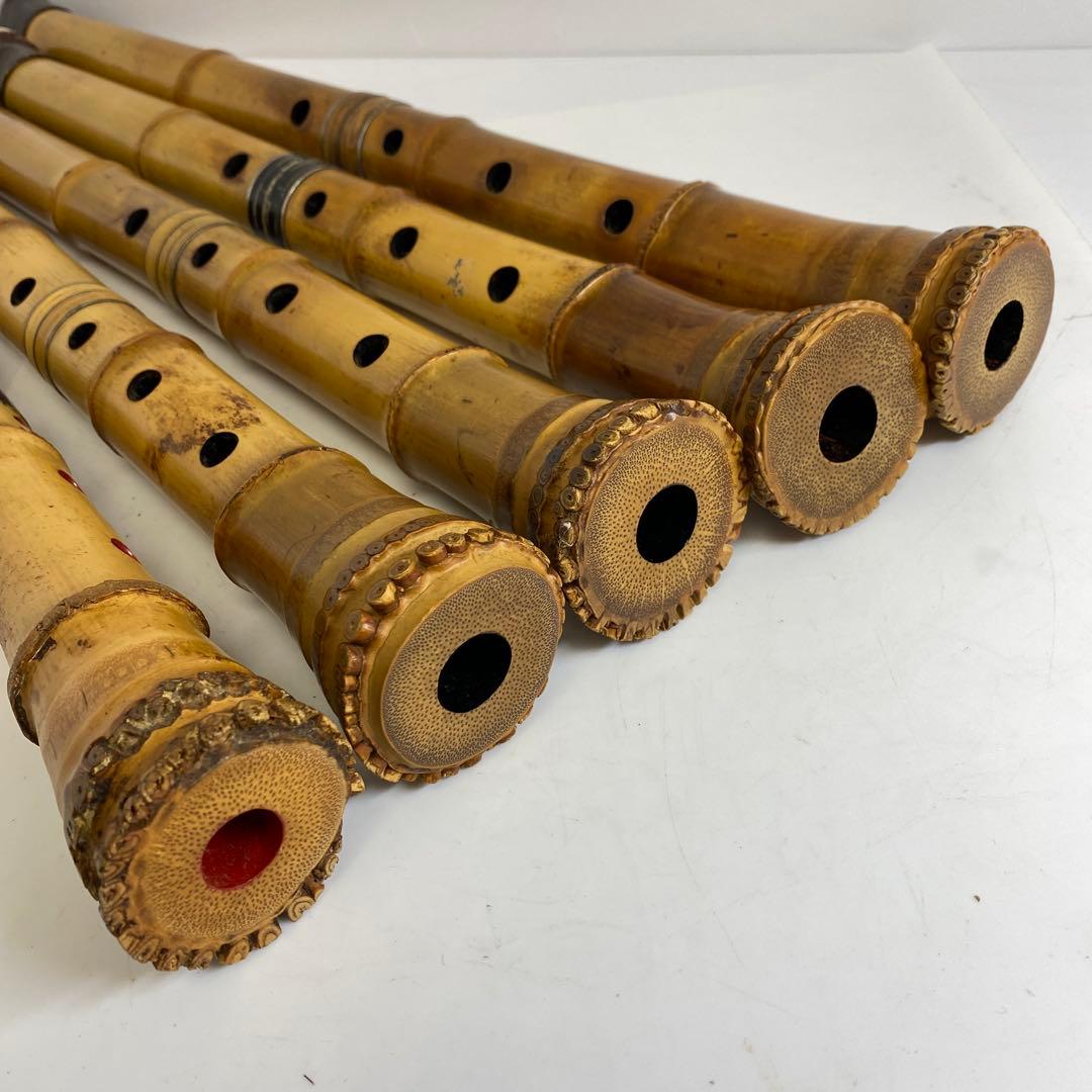 昌香在銘 銀三線竹製尺八 10本入 ハードケース付 トカチ東な8-0111☆2F