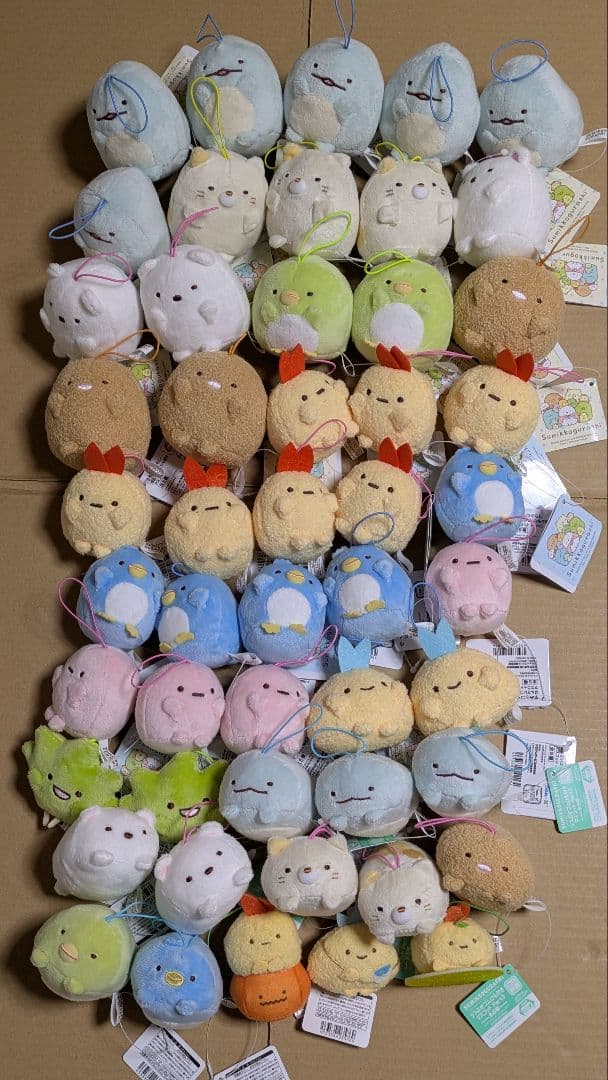 すみっコぐらし ばんざい ゴムひも付き マスコット ぬいぐるみ 全10種 まとめ