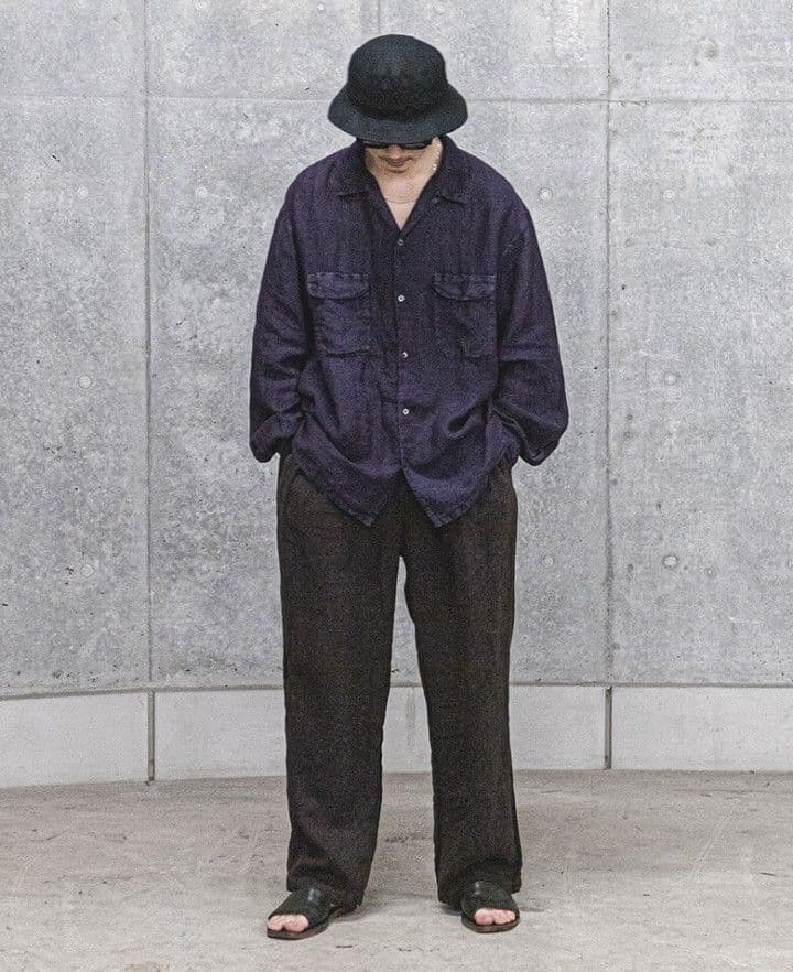 25SS confect リネン ピグメントバイオ オープンカラーシャツ 4