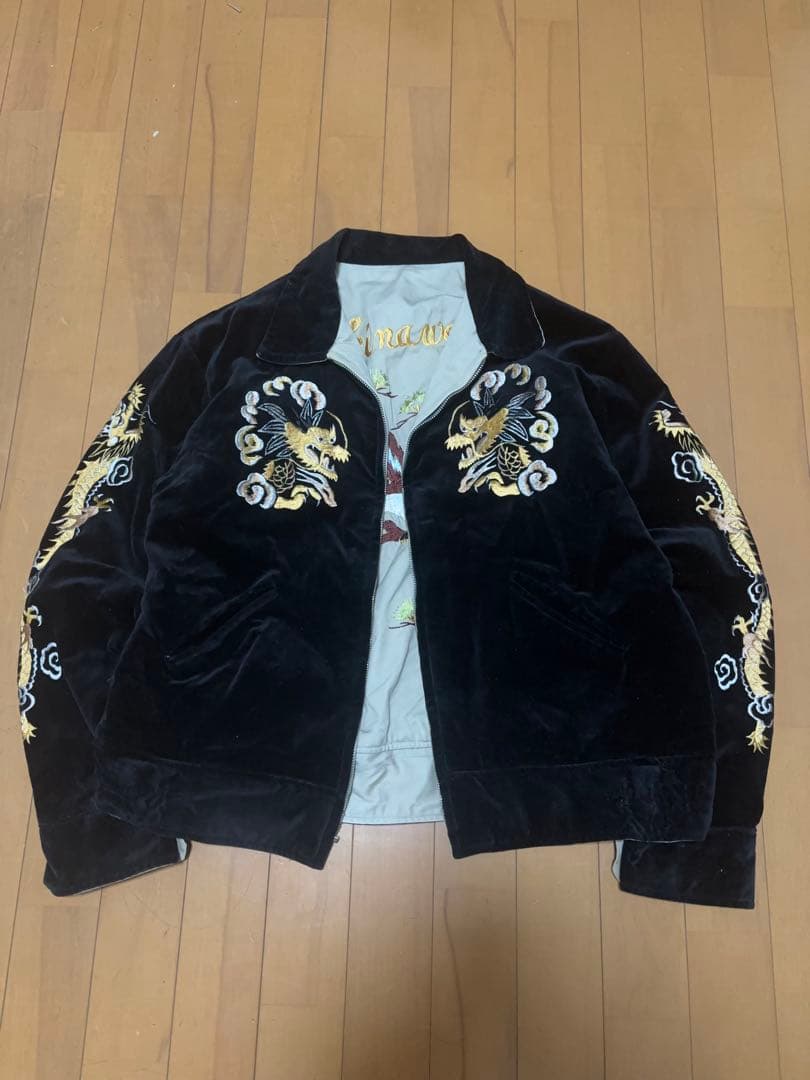 90s テーラー東洋 スカジャン SOUVENIR JACKET ベロア 別珍