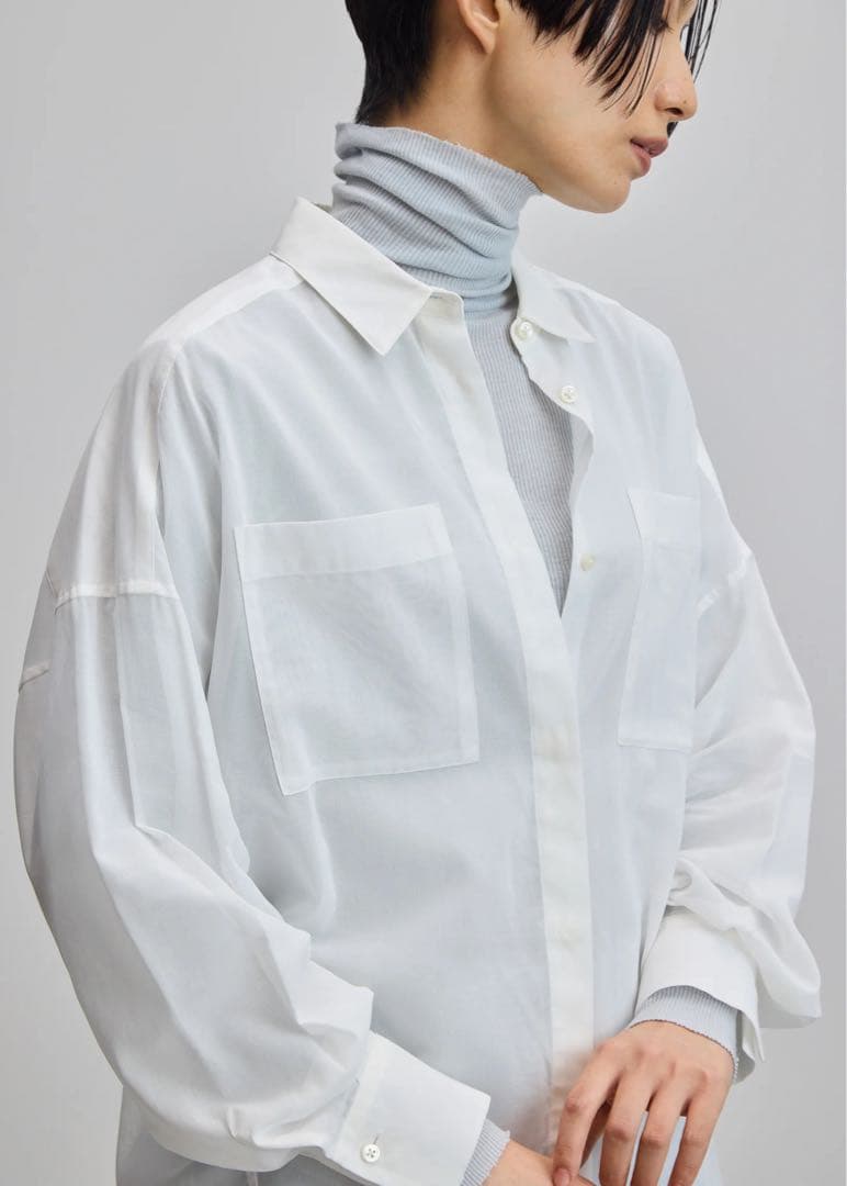 美品⭐︎soeju オーガニックコットンシアーシャツ　ホワイト　定価14,300円