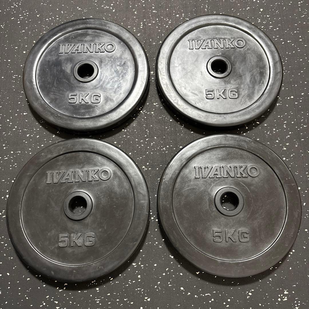 IVANKO ラバーダンベルプレート 5kg 4枚セット Φ28mm ③ 現在入荷まち】IVANKO (イヴァンコ) ダンベルバー DB-1 (Φ28mm