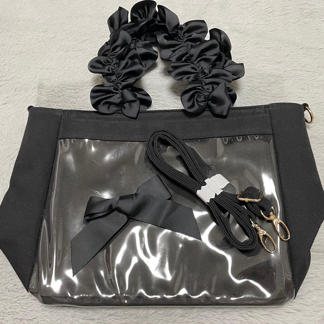 ザッカマート A4多機能2WAYハンドルフリルトートバッグ 痛バ 黒 - メルカリ