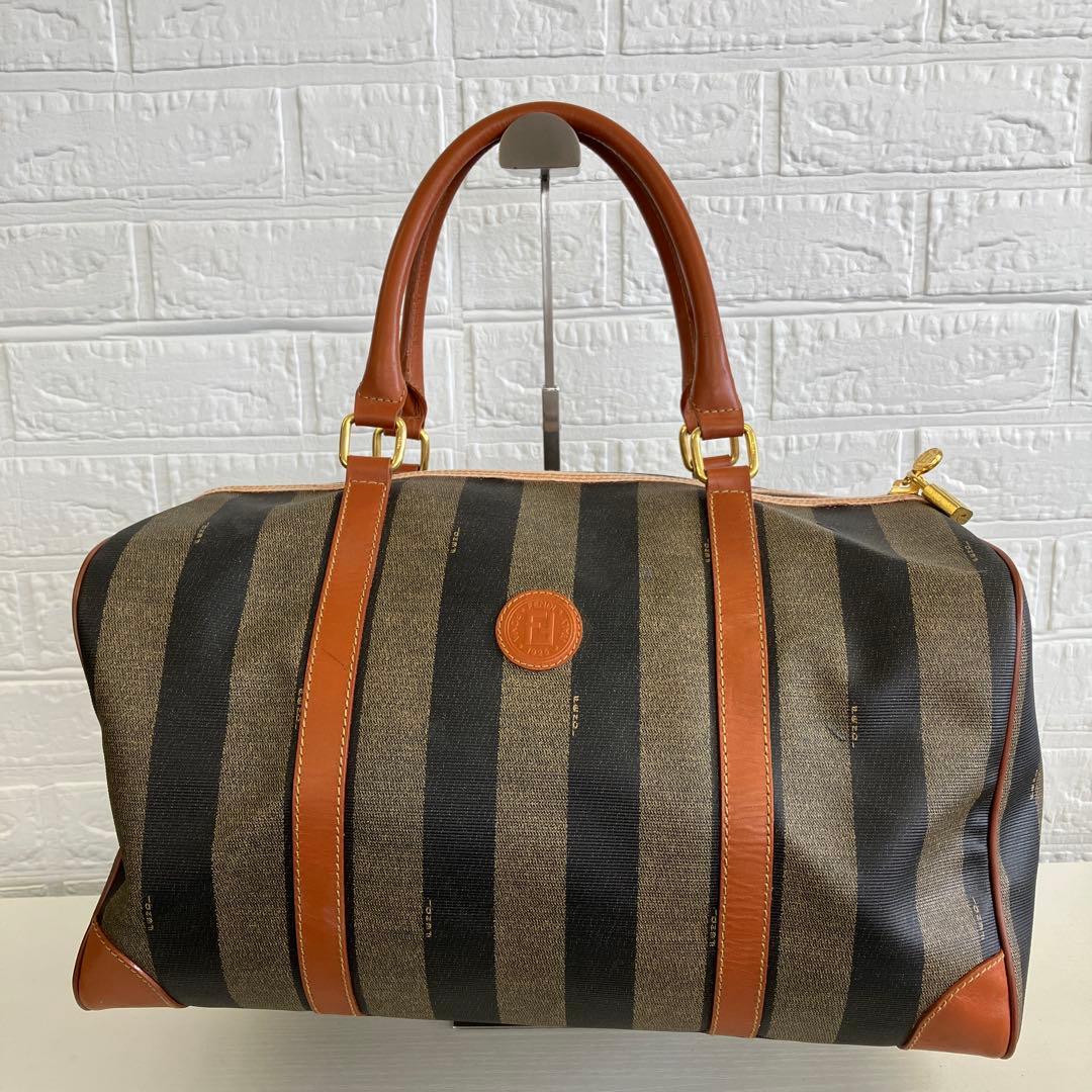 FENDI　フェンデイ　 ボストンバッグ　ペカン柄　大容量　鍵付き　2802