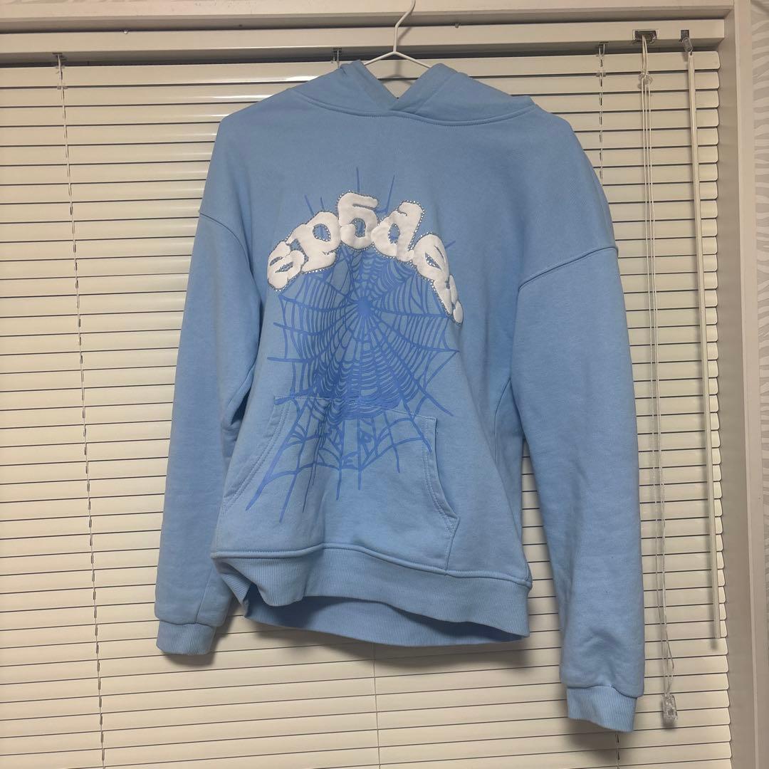 sp5der水色パーカーsサイズ
