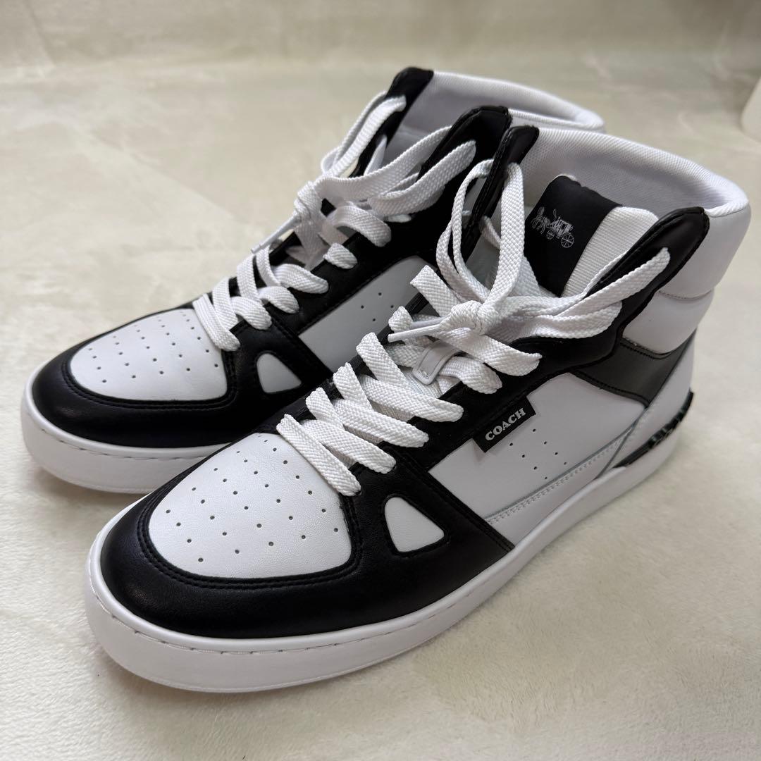 ⚪️【美品】COACH ハイカットスニーカー 白×黒 メンズ　27cm
