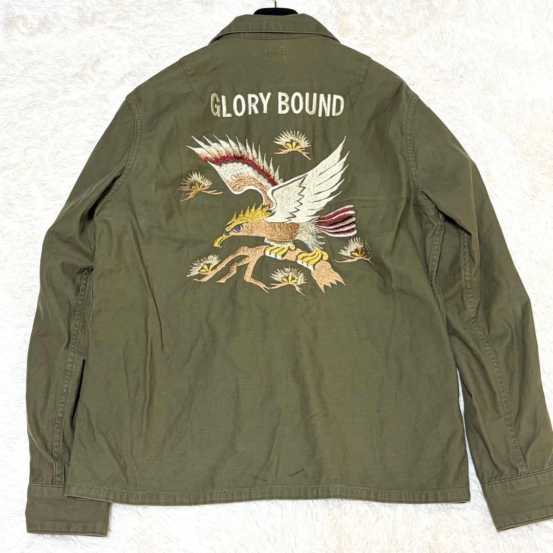 完売品✨COOTIE スーベニアシャツ 長袖 龍 鷹 刺繍 カーキ L