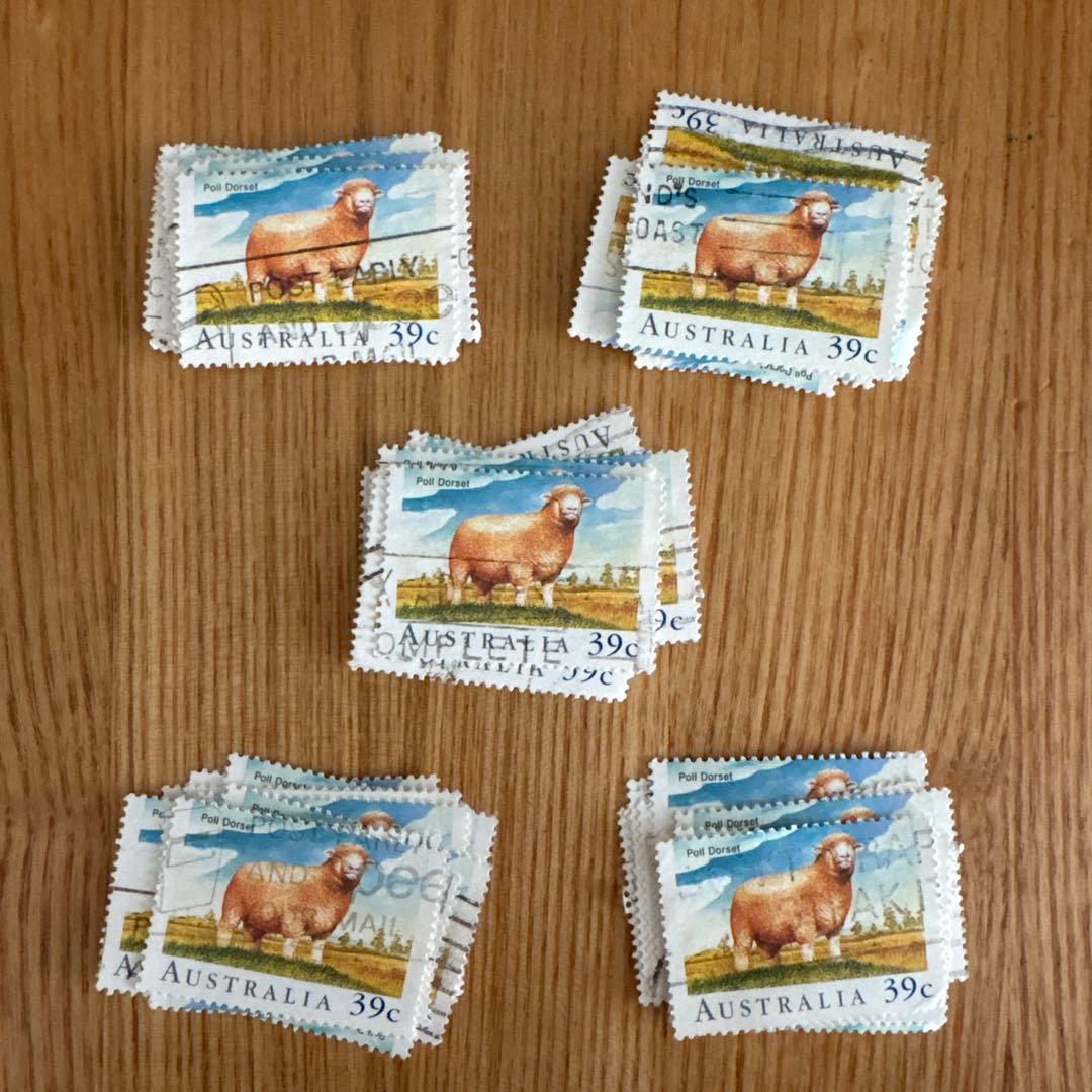おしゃれな外国切手 オーストラリア 羊 50枚 海外切手 紙もの 古切手