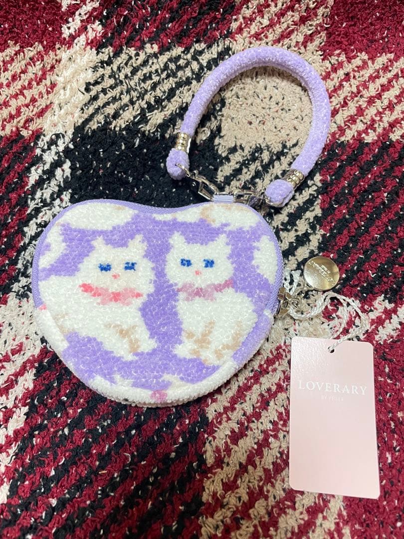 フェイラー モフモフネコチャン ハート型ポーチ FEILER - メルカリ