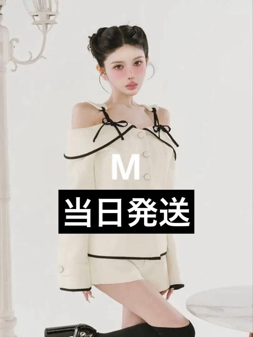 Darich ダーリッチ ボンディングツイードオフショルチュニック アイボリーM