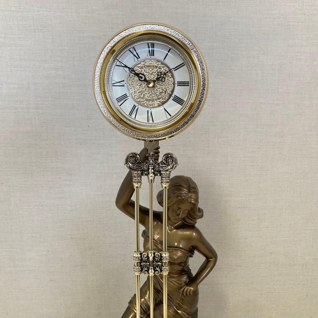 シチズン CITIZEN ブロンズ像 女神 置き時計 振り子時計 レトロ - メルカリ