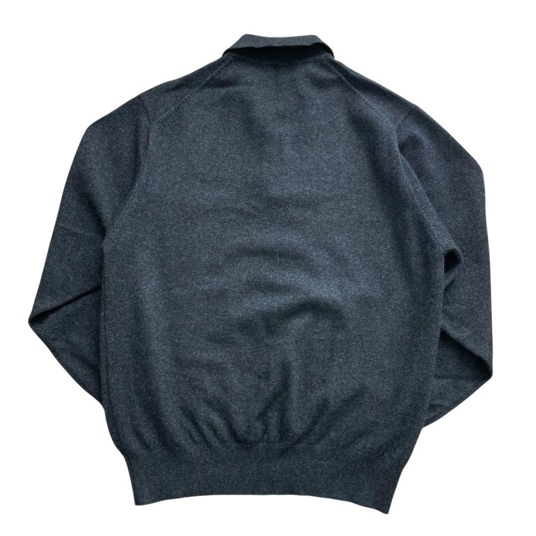 極美品 LeCENT カシミヤ 100% ニットポロ ダークグレー L