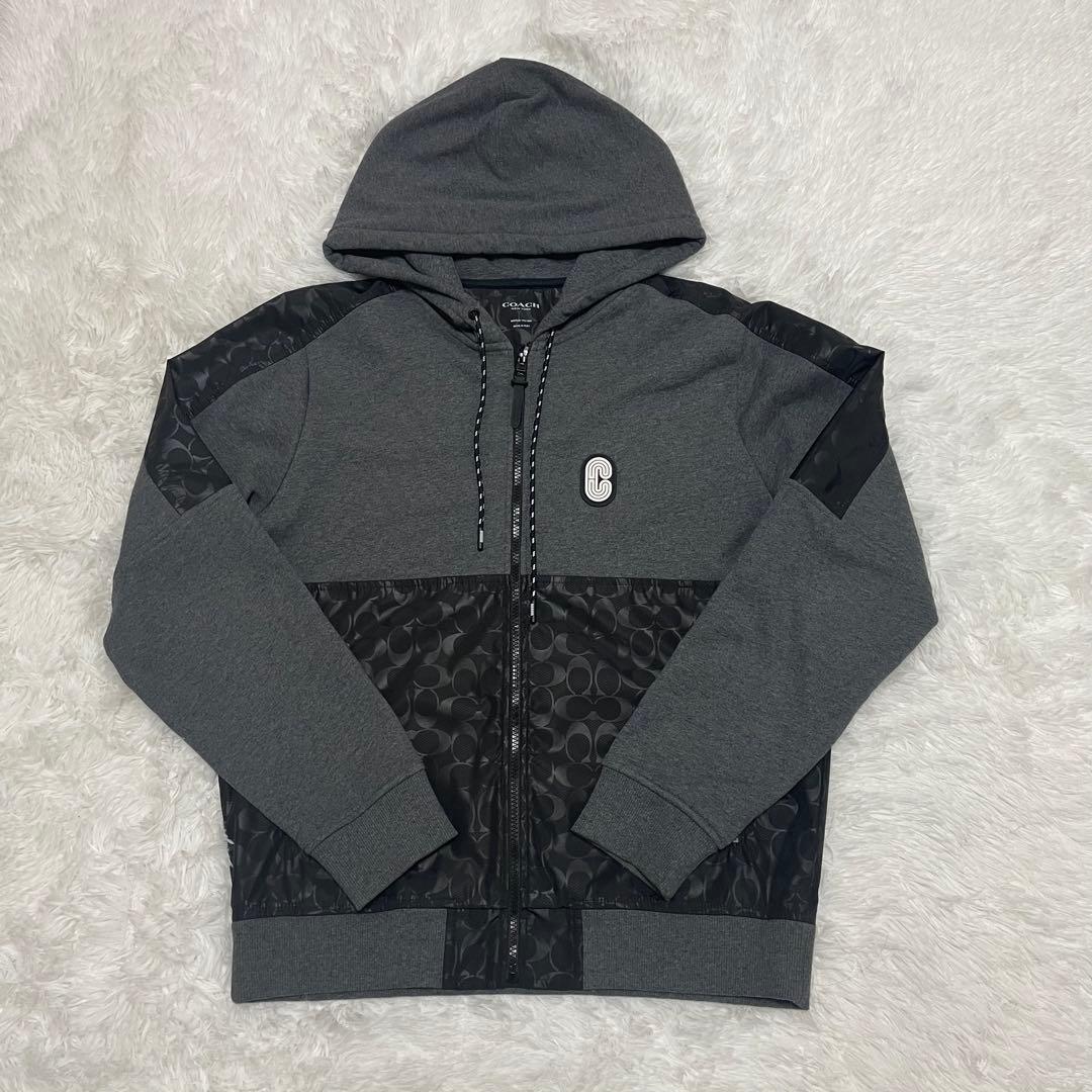 美品　COACH シグネチャー パーカー Mサイズ フルジップ コーチ