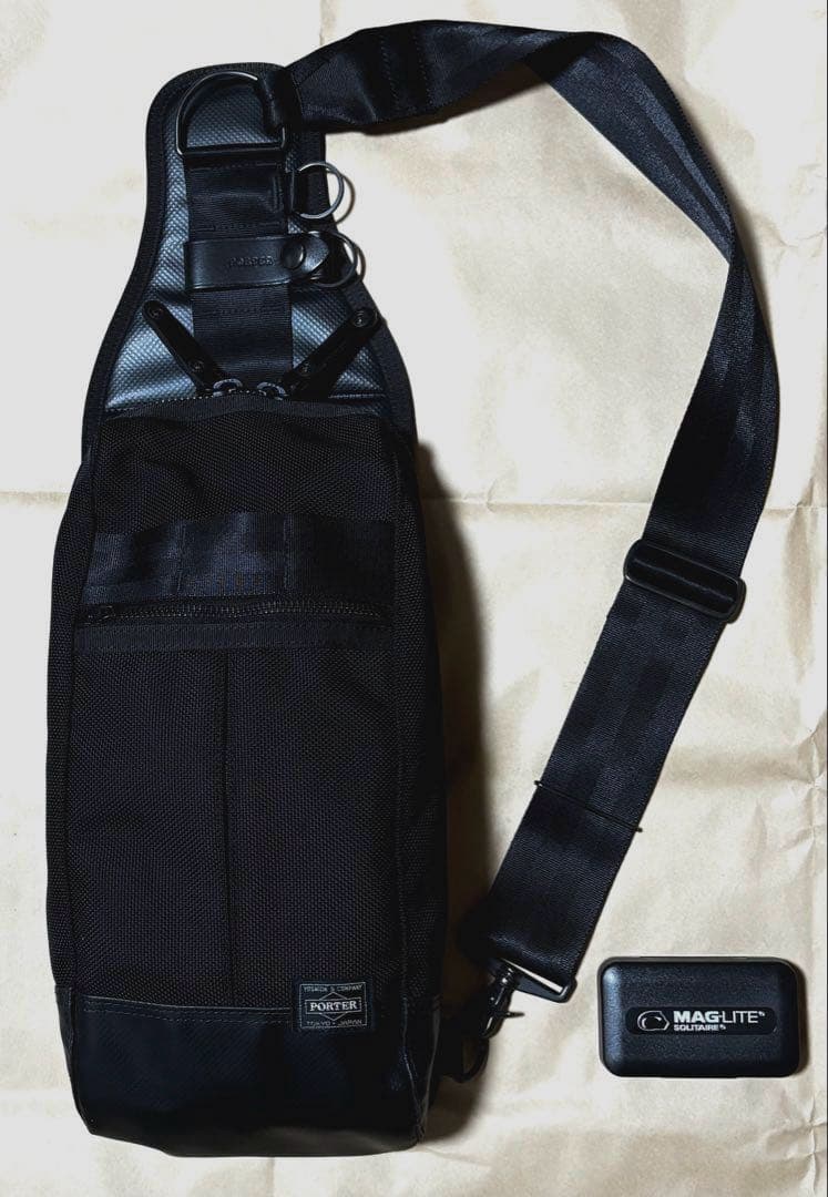 【美品】 PORTER ヒートスリングショルダーバッグ　ボディバック　吉田鞄