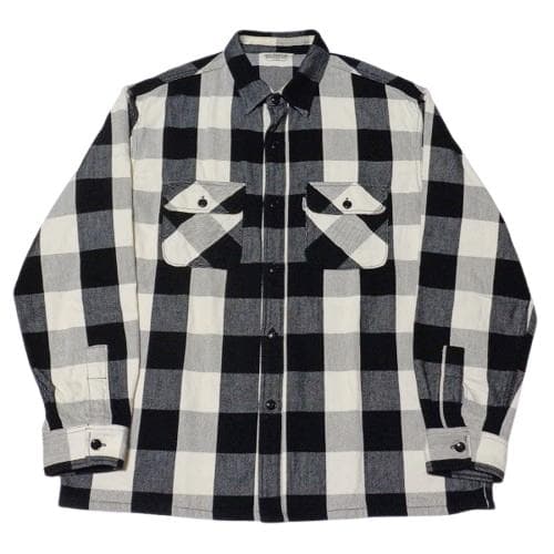 COOTIE バッファローチェックシャツ ブラック×アイボリーXL ワイド KJ