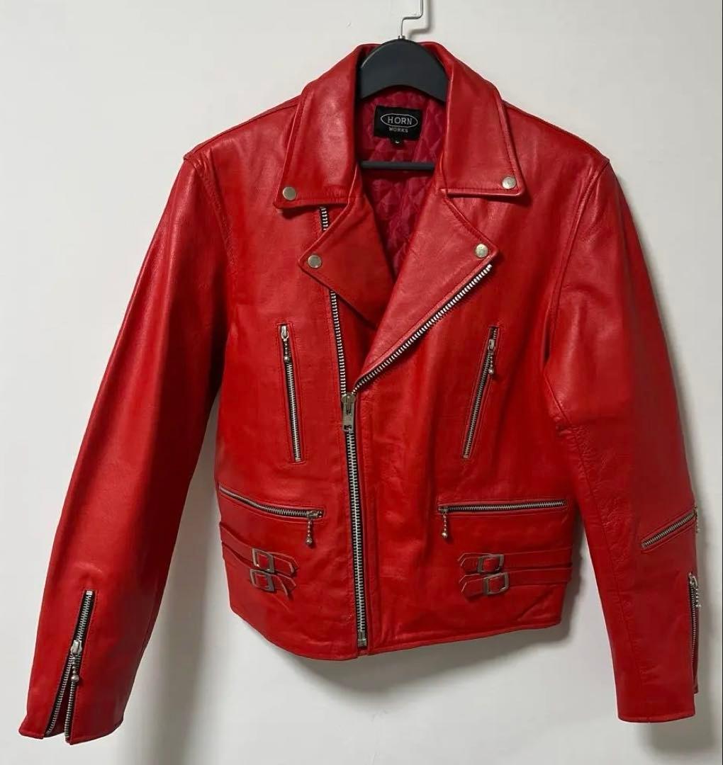 琥*丸様 【値下げ】HORN WORKS ホーンワークス レザー　赤　レッド