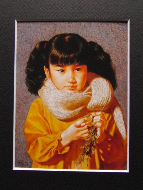 辻真砂、【惜春】、希少な大判額装用画集より、美品、日本人画家、新品額装付