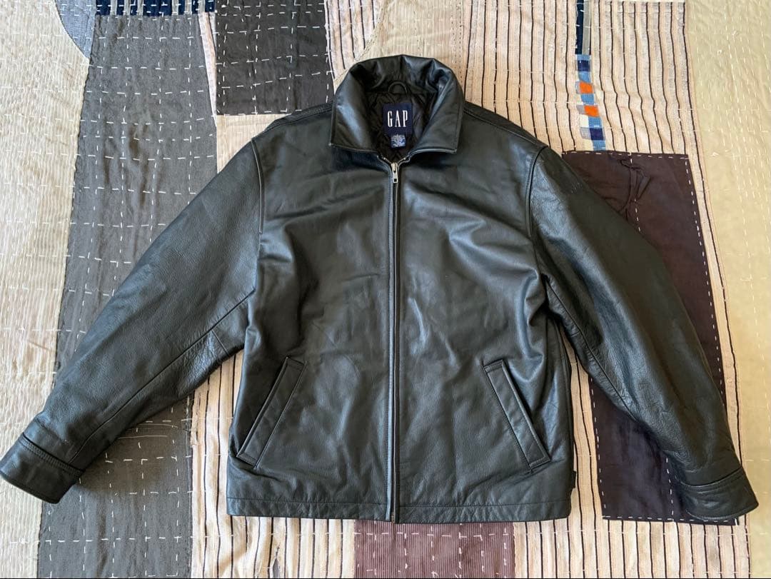 名作 90s 00s old gap vtg レザージャケット オールドギャップ 90s GAP オールドギャップ レザージャケット メンズM程度 ダーク