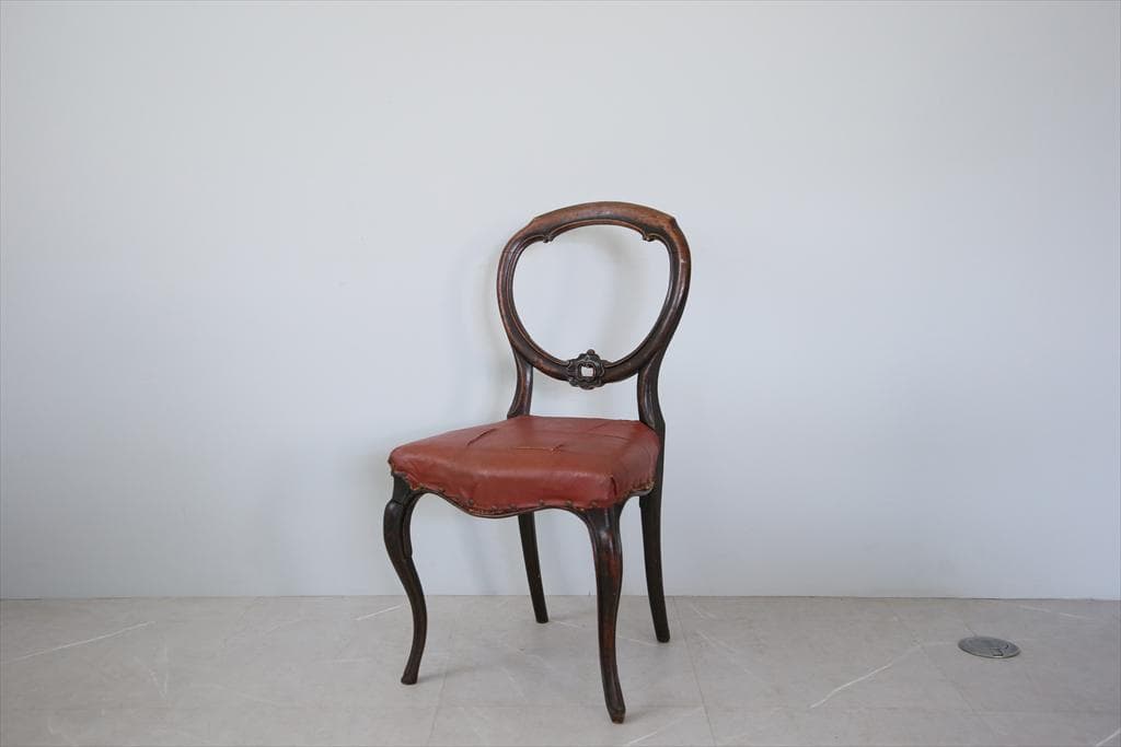 英国アンティーク木製バルーンバックダイニングチェア/サロンイス(89-41-2)