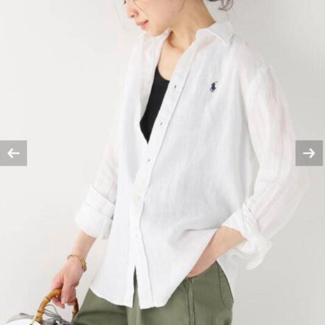 極美品✨】ポロラルフローレン リネンシャツ 長袖 ホワイト S