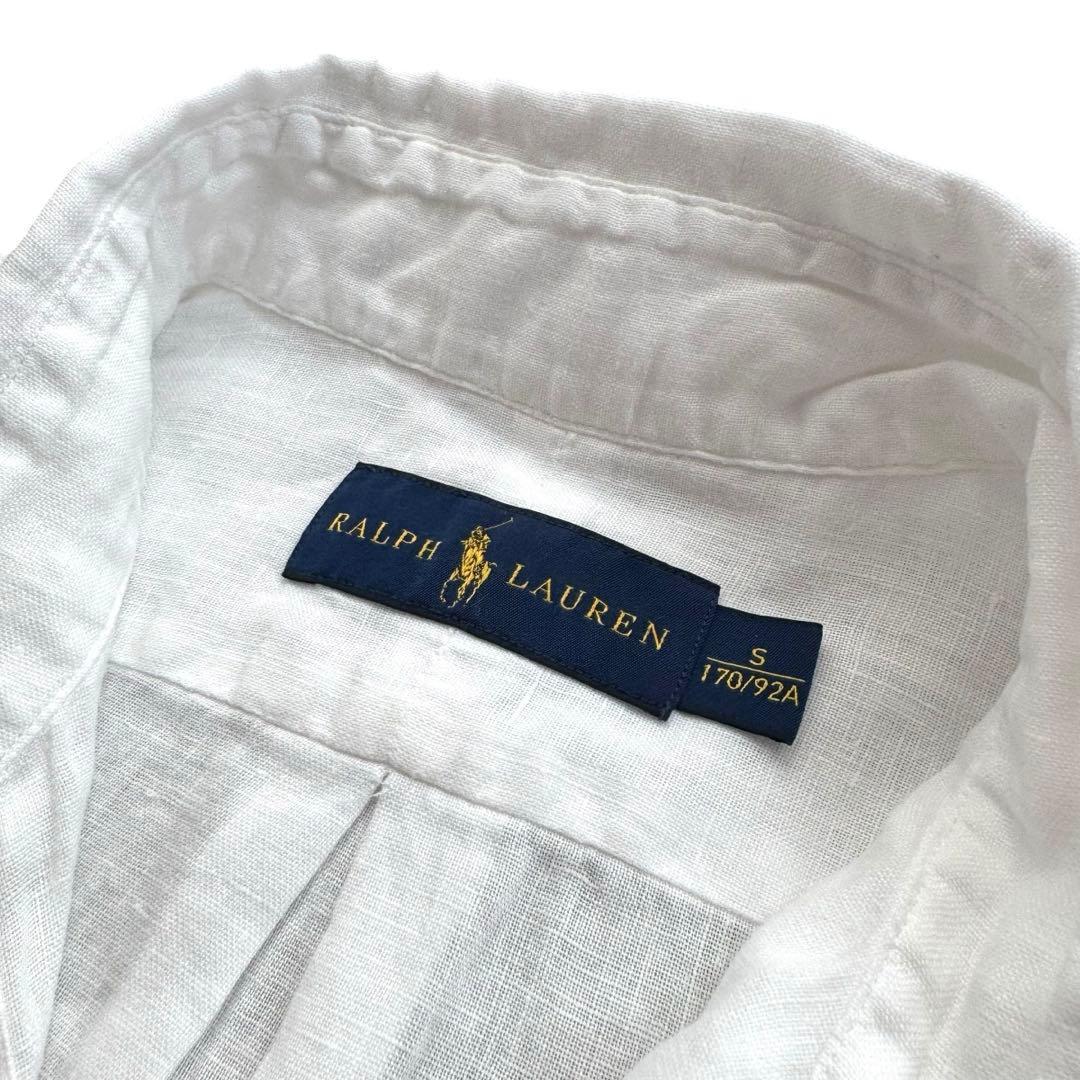 極美品✨】ポロラルフローレン リネンシャツ 長袖 ホワイト S