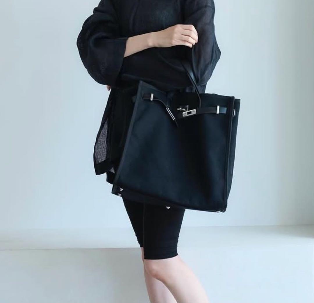 デコルテアクセサリー ブラックキャンバストートバッグ