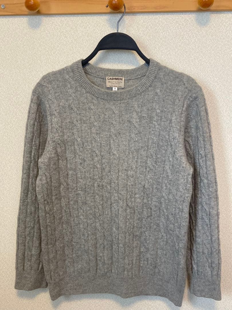 【未使用】 BEAUTY&YOUTH カシミヤ100% ケーブルニット セーター