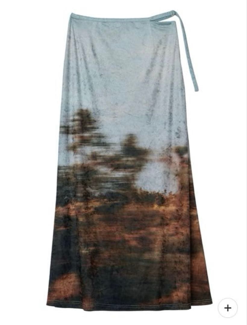新品＊未使用＊タグ付＊UND LANDSCAPE PRINTSLIT SKIRT