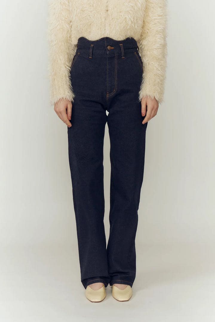 2025AW アップデート版 Eaphiウェーブデザイン ハイウエストデニム