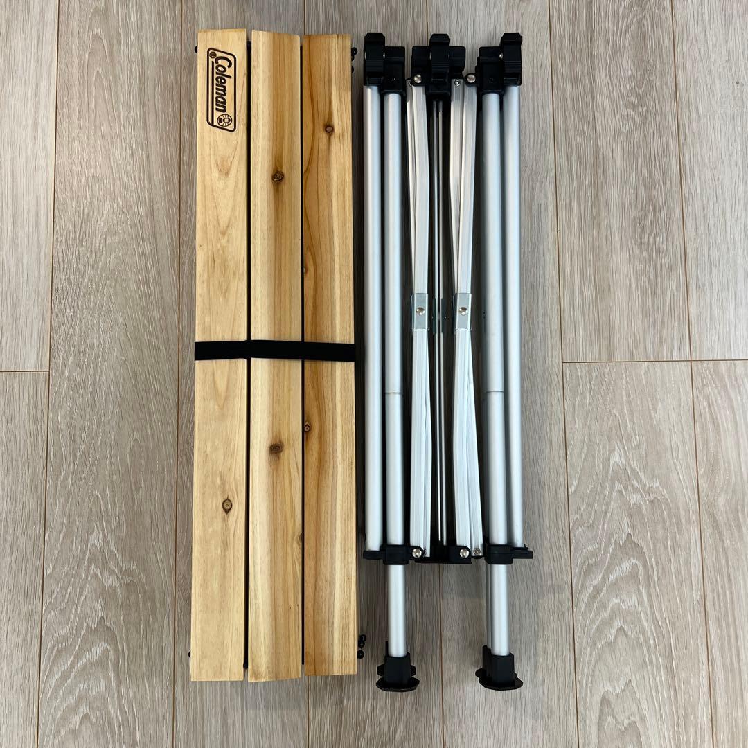 【美品】コールマン　ナチュラルウッドロールテーブル110 廃盤カラー