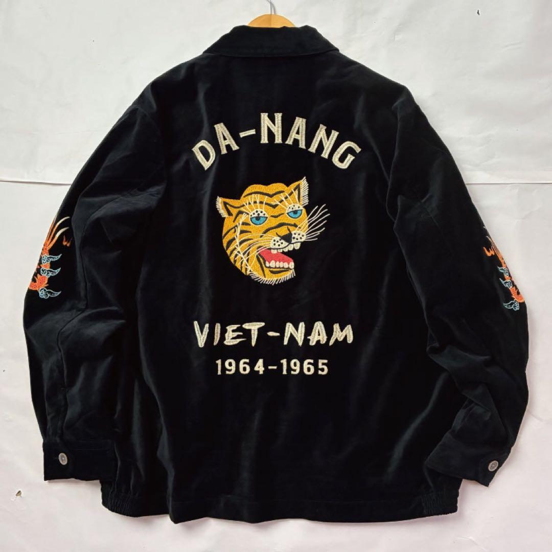 ヒューストン ベトジャン ベトナムジャケット ベロア別珍 刺繍 虎 トラ XL